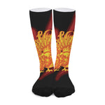 Chinese New Year Rooster Print Long Socks