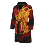 Chinese New Year Rooster Print Men's Bathrobe