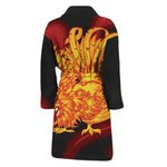 Chinese New Year Rooster Print Men's Bathrobe