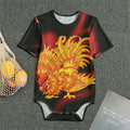 Chinese New Year Rooster Print Men's Bodysuit