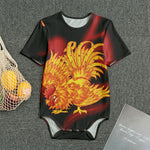 Chinese New Year Rooster Print Men's Bodysuit