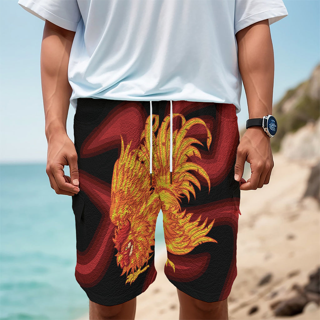 Chinese New Year Rooster Print Men's Cargo Shorts