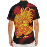 Chinese New Year Rooster Print Men's Deep V-Neck Shirt