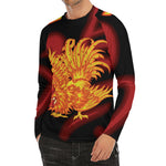 Chinese New Year Rooster Print Men's Long Sleeve Rash Guard
