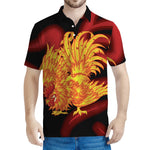 Chinese New Year Rooster Print Men's Polo Shirt