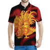 Chinese New Year Rooster Print Men's Polo Shirt