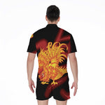 Chinese New Year Rooster Print Men's Rompers