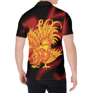 Chinese New Year Rooster Print Men's Shirt