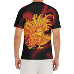 Chinese New Year Rooster Print Men's Short Sleeve Rash Guard