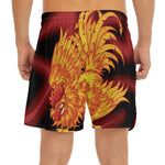 Chinese New Year Rooster Print Men's Split Running Shorts