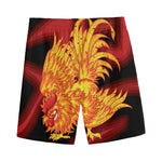 Chinese New Year Rooster Print Men's Sports Shorts