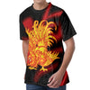 Chinese New Year Rooster Print Men's Velvet T-Shirt