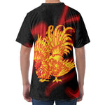 Chinese New Year Rooster Print Men's Velvet T-Shirt