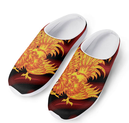 Chinese New Year Rooster Print Mesh Casual Shoes