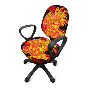 Chinese New Year Rooster Print Office Chair Cover