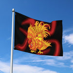 Chinese New Year Rooster Print Polyester Flag