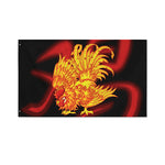 Chinese New Year Rooster Print Polyester Flag