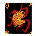 Chinese New Year Rooster Print Polyester Shower Curtain