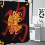 Chinese New Year Rooster Print Premium Shower Curtain