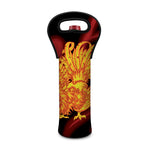 Chinese New Year Rooster Print Single Neoprene Wine Tote