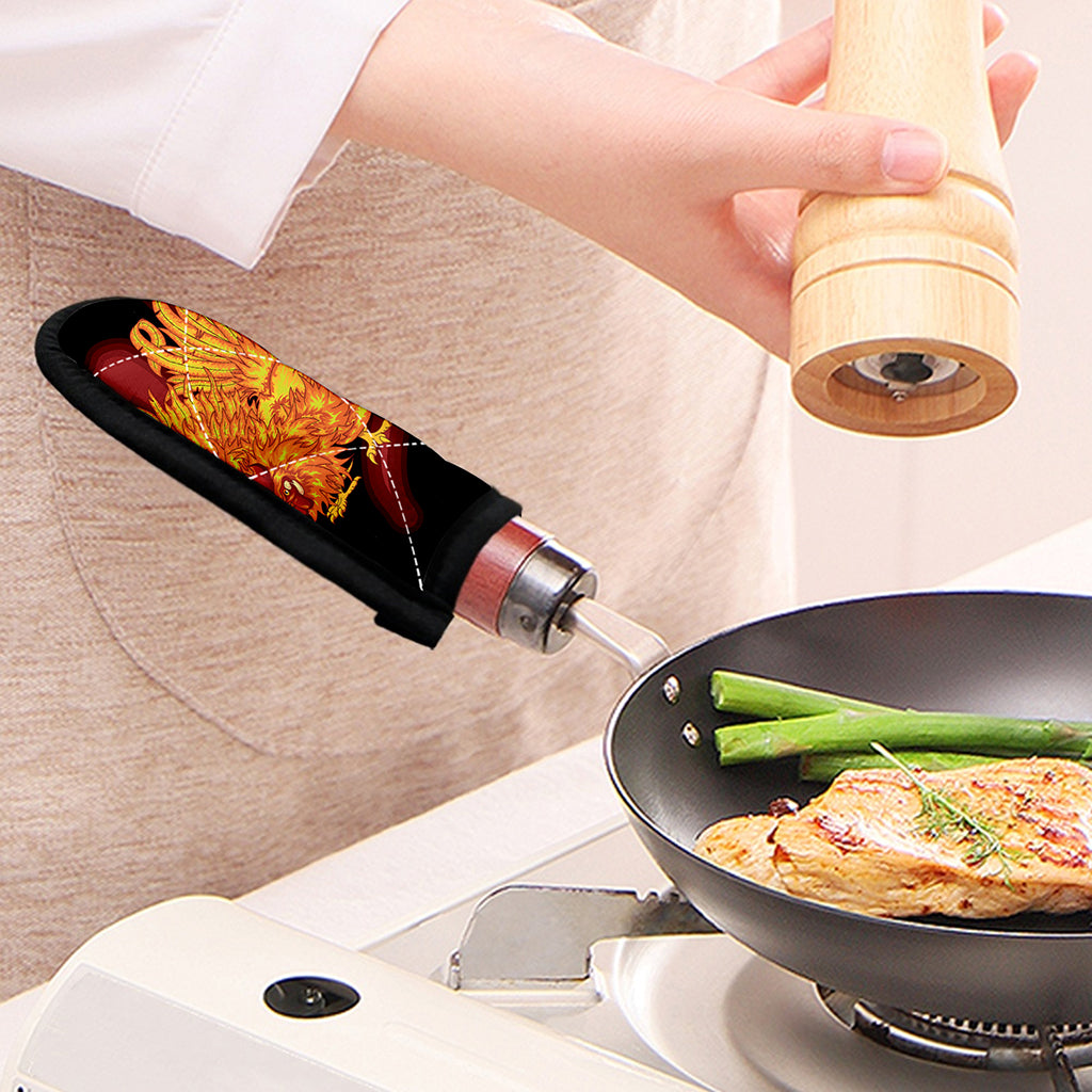 Chinese New Year Rooster Print Skillet Handle Cover