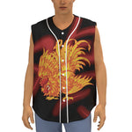 Chinese New Year Rooster Print Sleeveless Baseball Jersey
