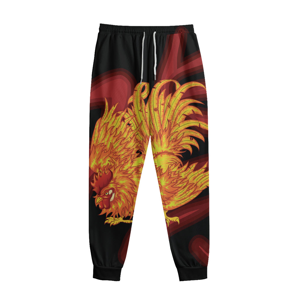 Chinese New Year Rooster Print Sweatpants