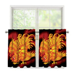 Chinese New Year Rooster Print Tier Curtains