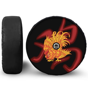 Chinese New Year Rooster Print Tire Cover With Camera Hole