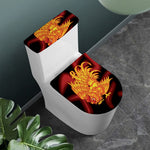 Chinese New Year Rooster Print Toilet Lid And Tank Cover Set