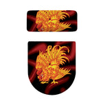 Chinese New Year Rooster Print Toilet Lid And Tank Cover Set