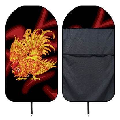 Chinese New Year Rooster Print Waterproof Car Seat Cover
