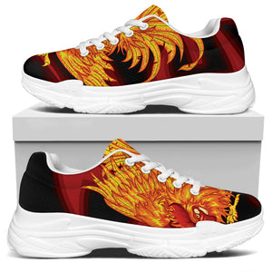 Chinese New Year Rooster Print White Chunky Shoes