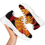 Chinese New Year Rooster Print White Chunky Shoes