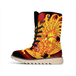 Chinese New Year Rooster Print Winter Boots