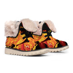 Chinese New Year Rooster Print Winter Boots