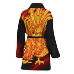 Chinese New Year Rooster Print Women's Bathrobe