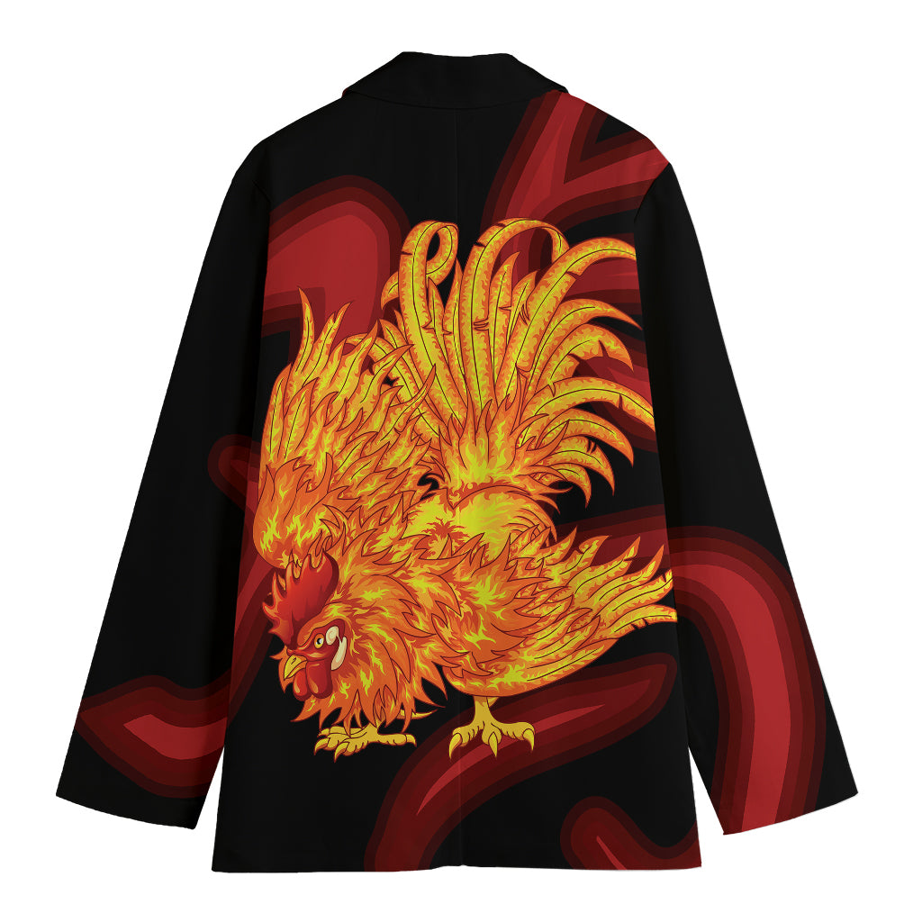 Chinese New Year Rooster Print Women's Blazer