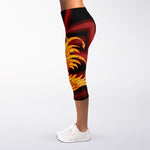 Chinese New Year Rooster Print Women's Capri Leggings