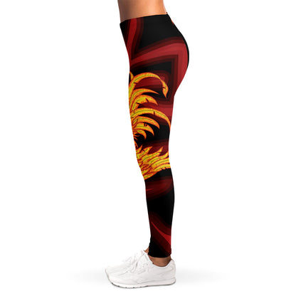 Chinese New Year Rooster Print Women's Leggings