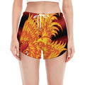 Chinese New Year Rooster Print Women's Split Running Shorts