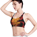 Chinese New Year Rooster Print Women's Sports Bra