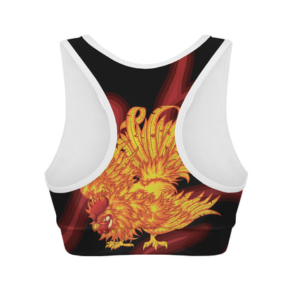 Chinese New Year Rooster Print Women's Sports Bra
