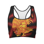 Chinese New Year Rooster Print Women's Sports Bra