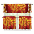 Chinese Ox Zodiac Sign Print 3 Piece Kitchen Curtains