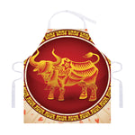 Chinese Ox Zodiac Sign Print Adjustable Apron