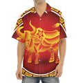 Chinese Ox Zodiac Sign Print Aloha Shirt