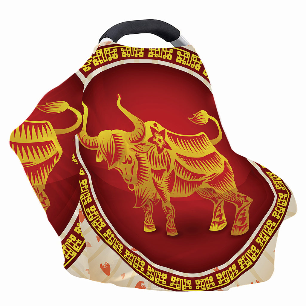 Chinese Ox Zodiac Sign Print Baby Seat Cover
