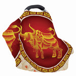 Chinese Ox Zodiac Sign Print Baby Seat Cover