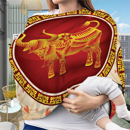 Chinese Ox Zodiac Sign Print Baby Seat Cover